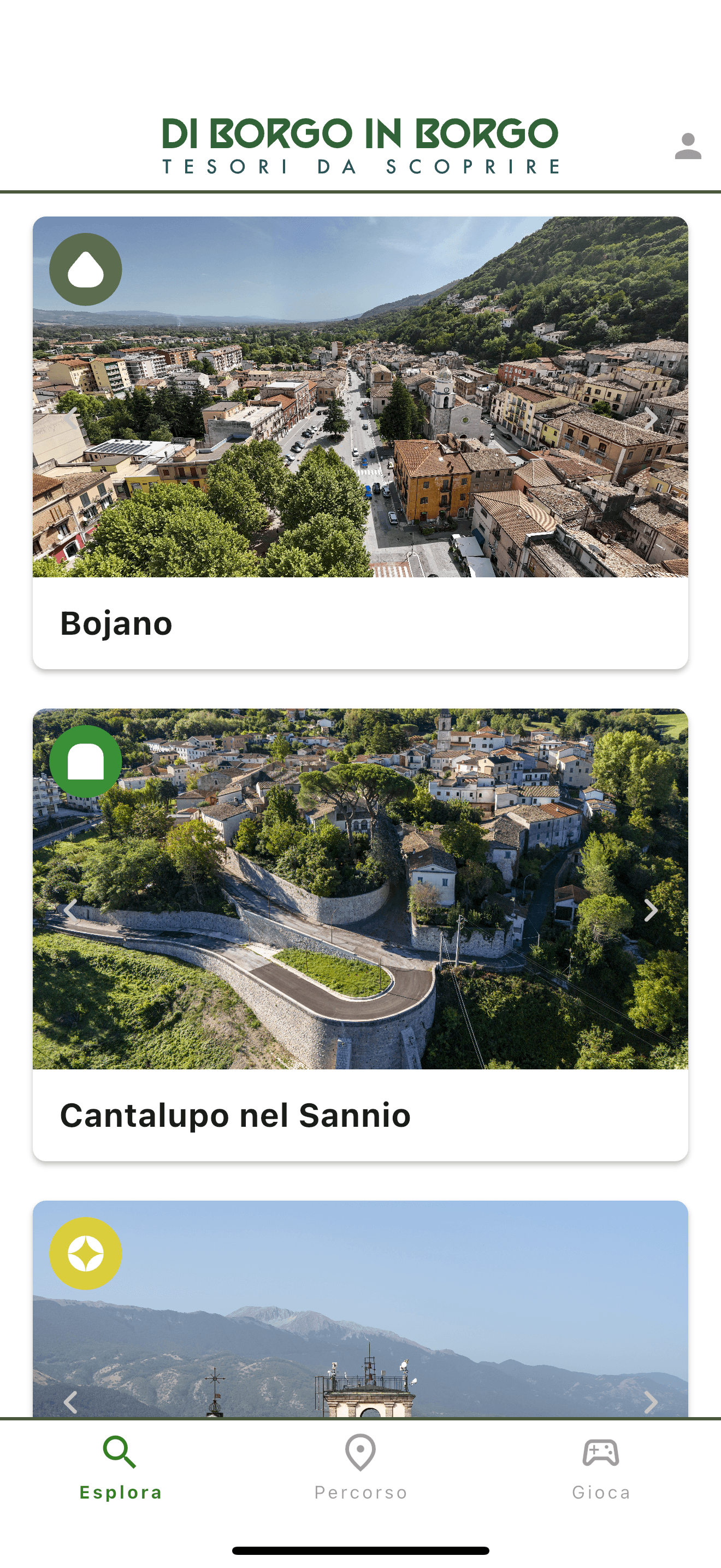 App screenshot 2: Comuni del percorso